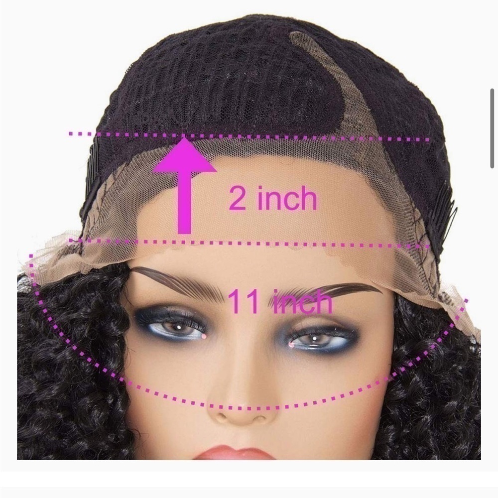 Afro Kinky Synthetic L Part Lace Front Curly Wig 18” - Picture 6 of 8